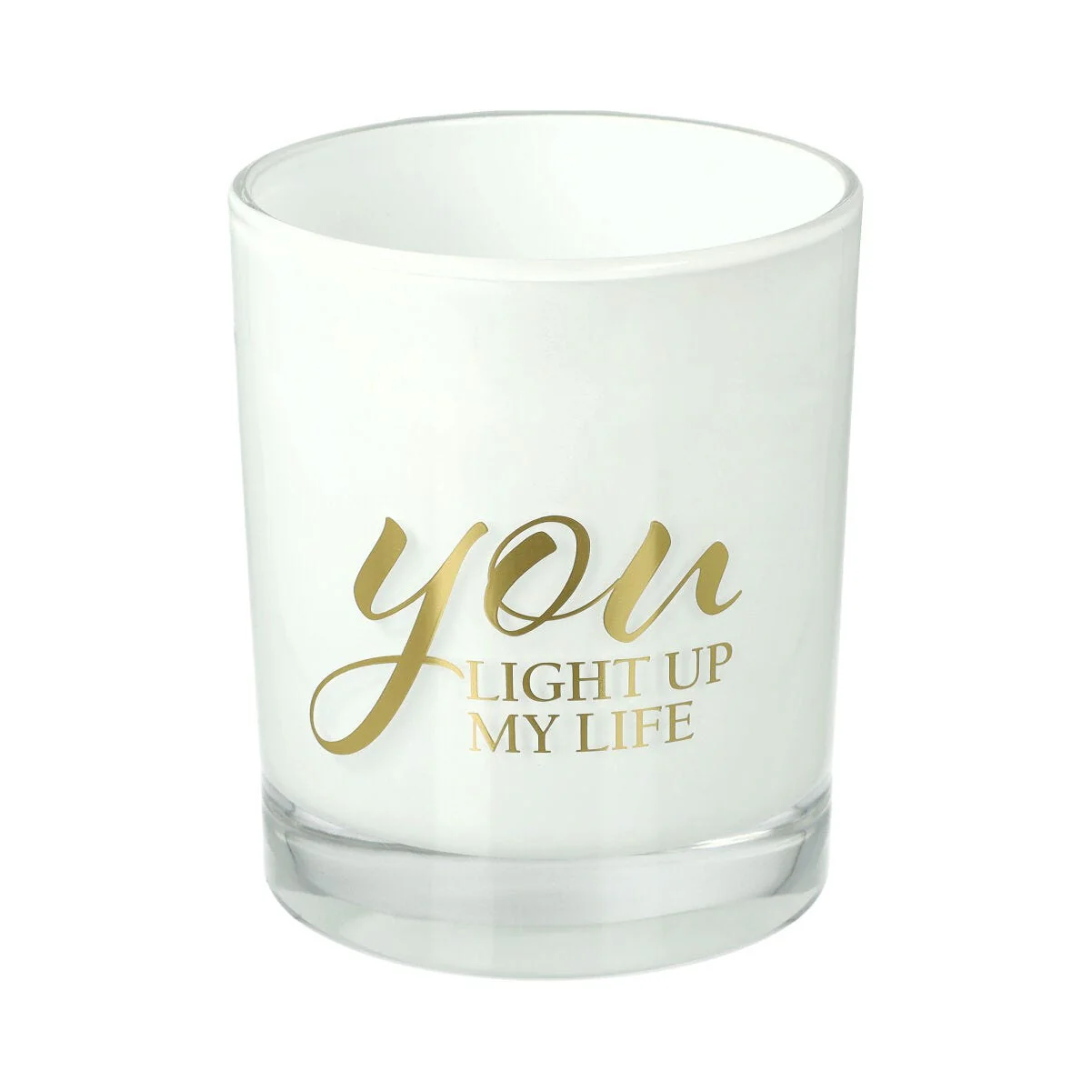 Oxford Candle Jar - White - Gold Foil "Light Up" - Large - 1 of