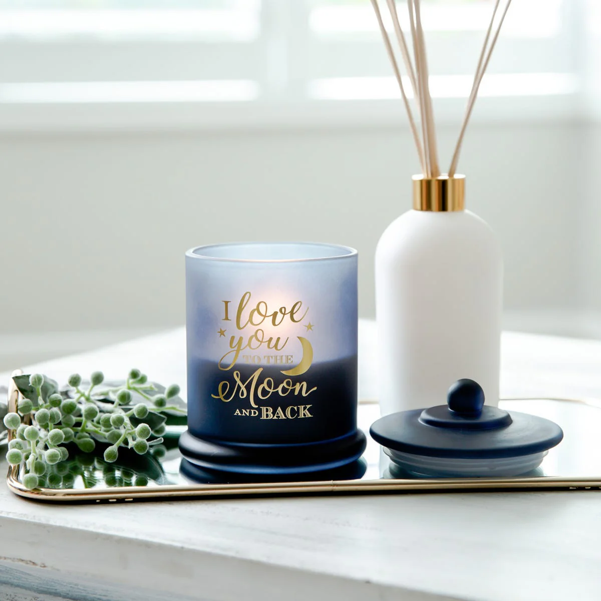 Danube Candle Jar - Navy - Gold Foil "Moon" - XL - 1 of - Image 2