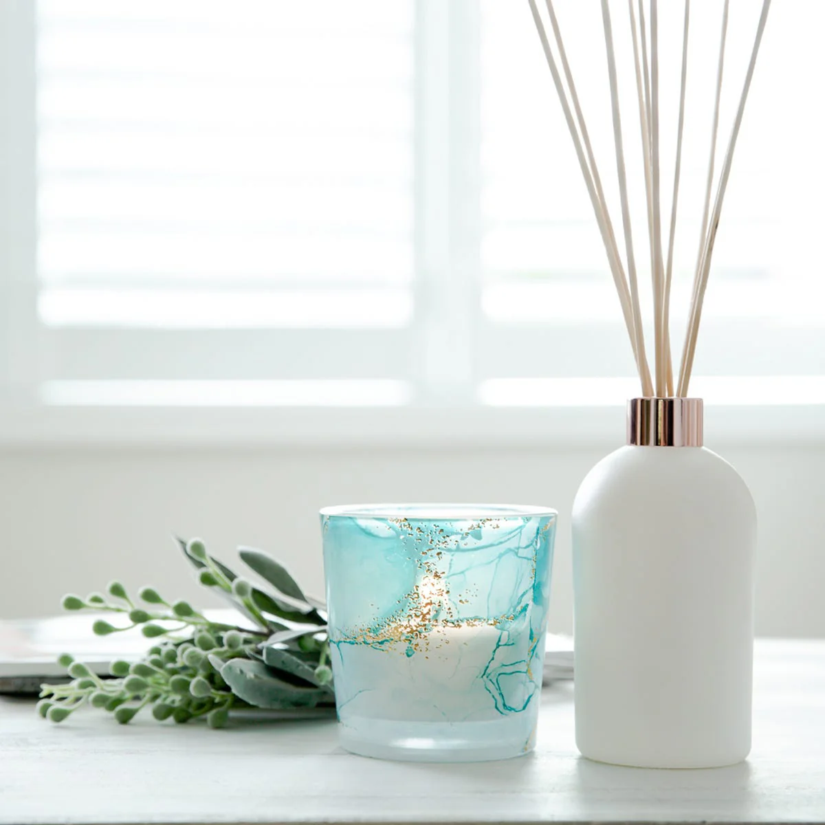 Velino Candle Jar Large Watercolour Teal - 12 of - Image 3