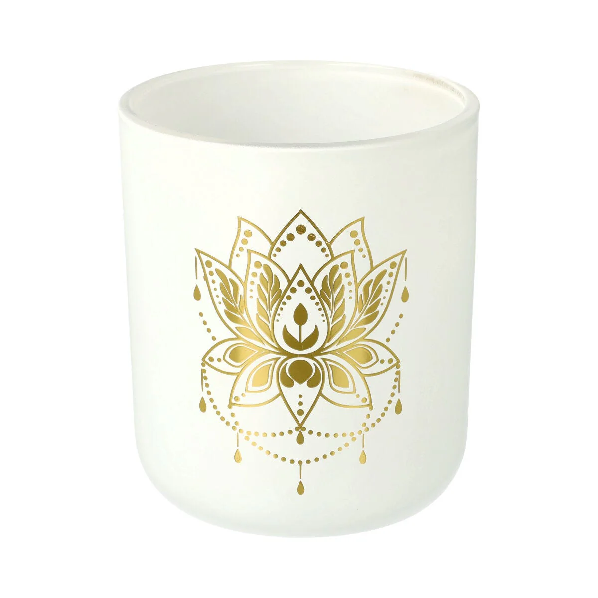 Cambridge Large White with Gold Lotus Flower - 1 of