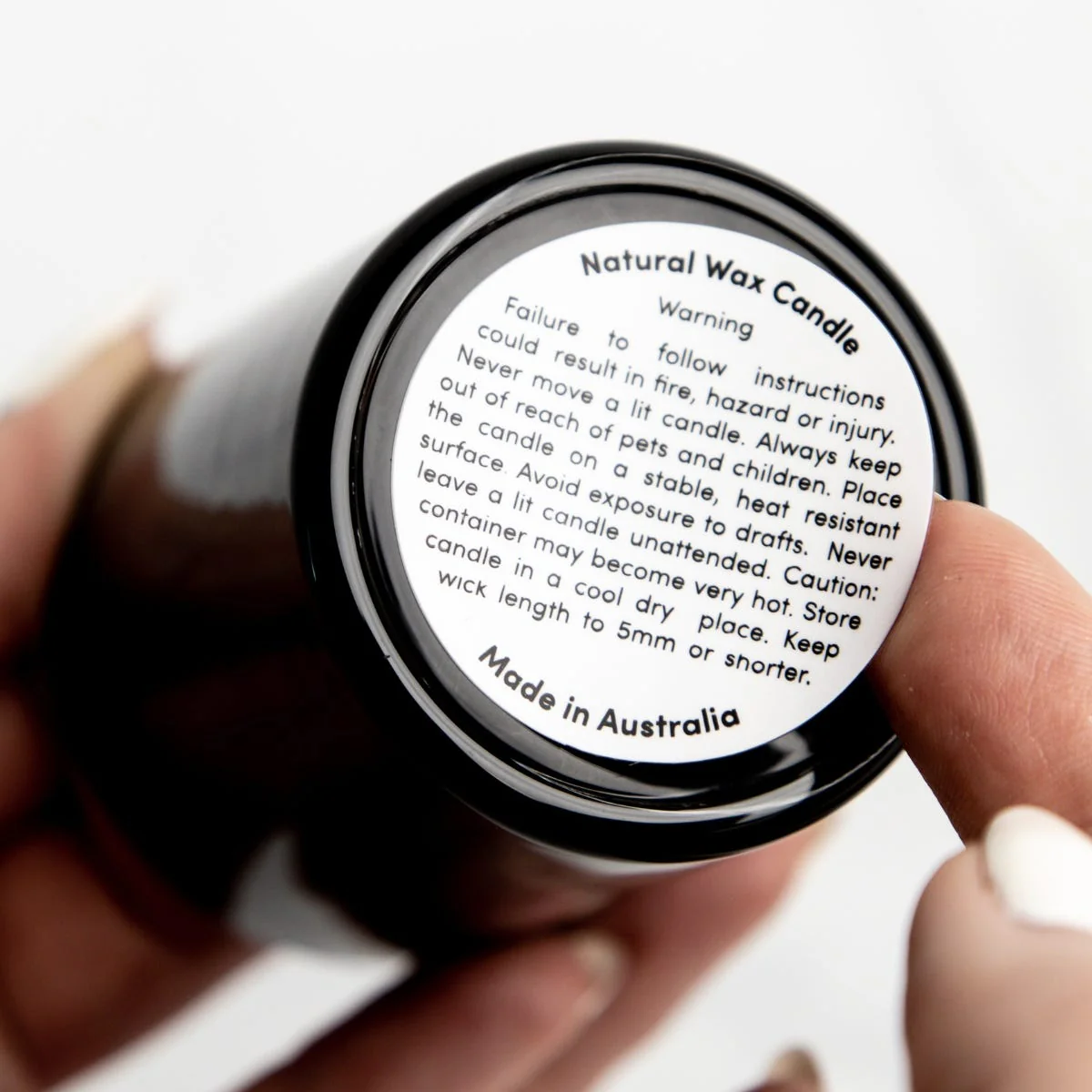 Warning Label - 35mm Round - Natural Wax - Image 3