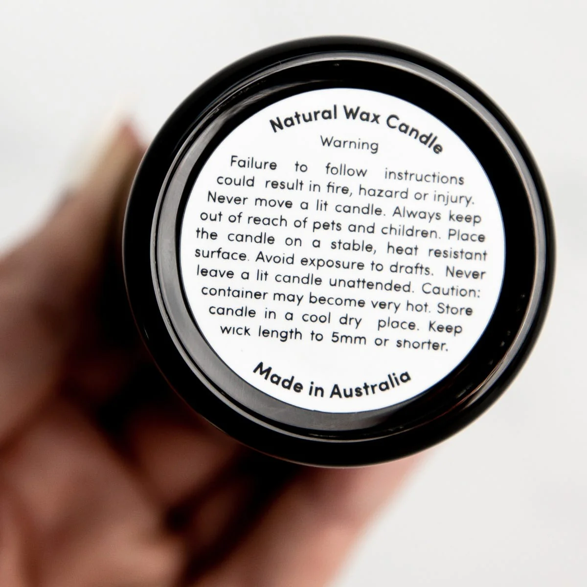 Warning Label - 35mm Round - Natural Wax - Image 4